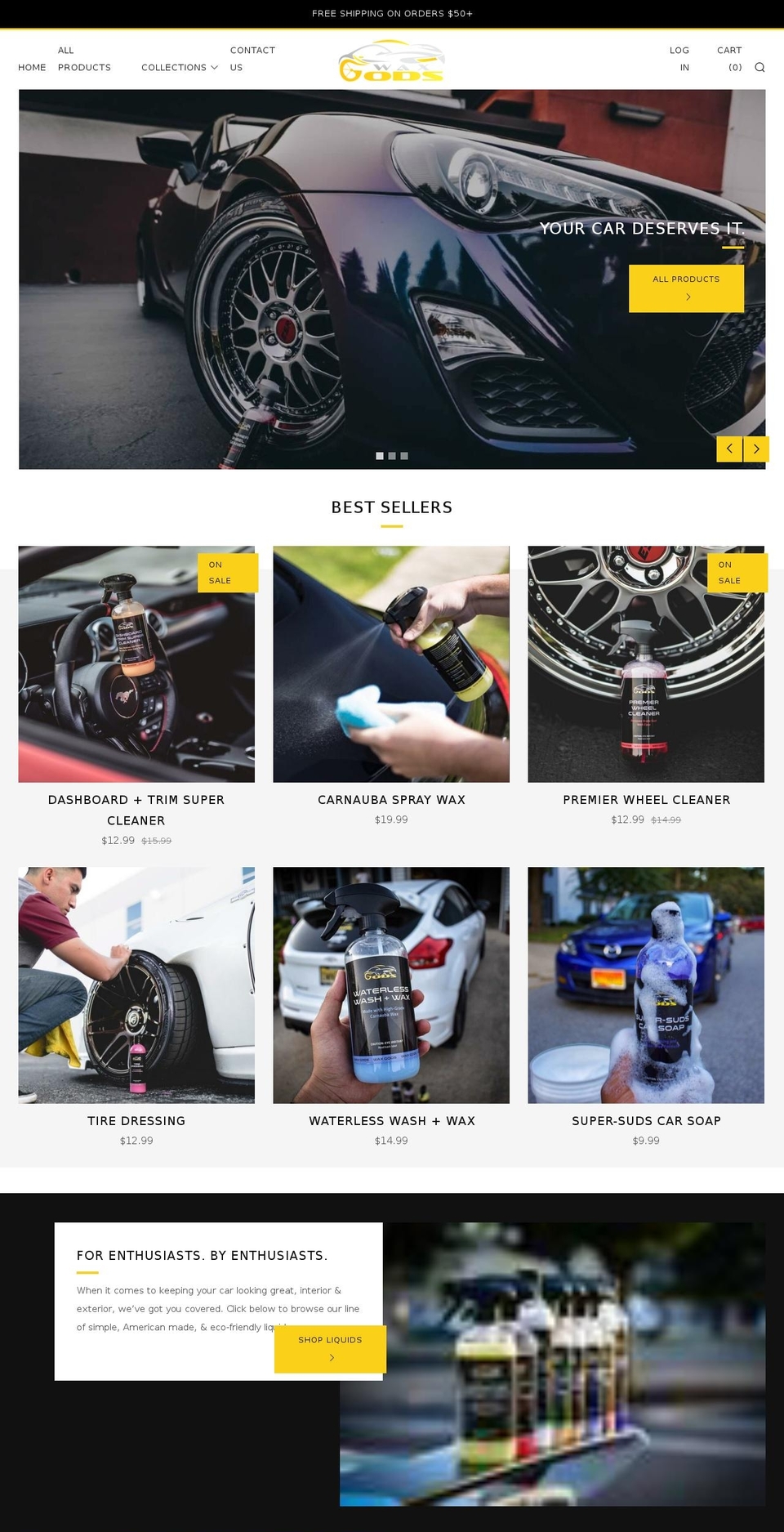waxgods.com shopify website screenshot