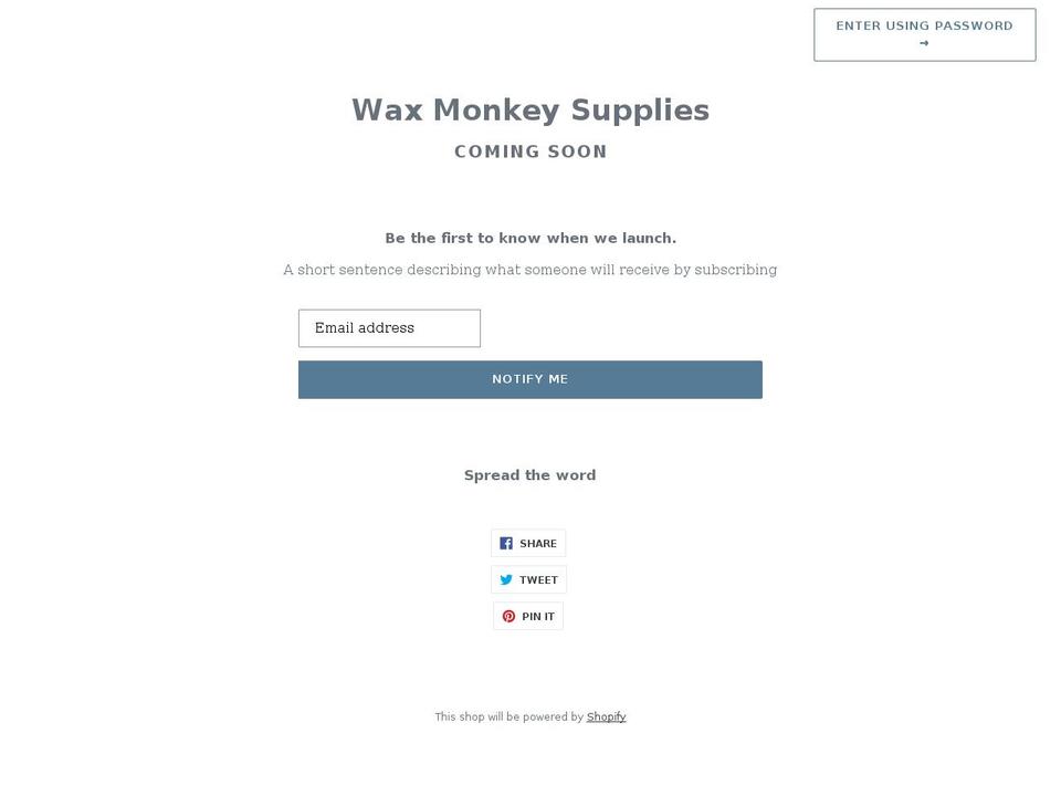 waxmonkeysupplies.com shopify website screenshot
