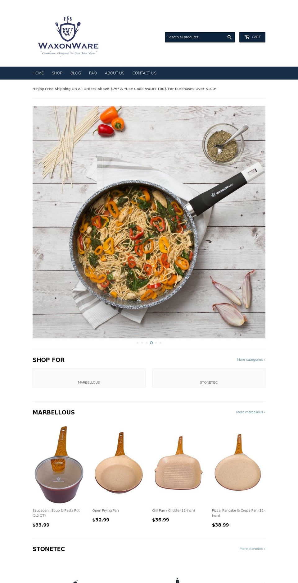 waxonware.com shopify website screenshot