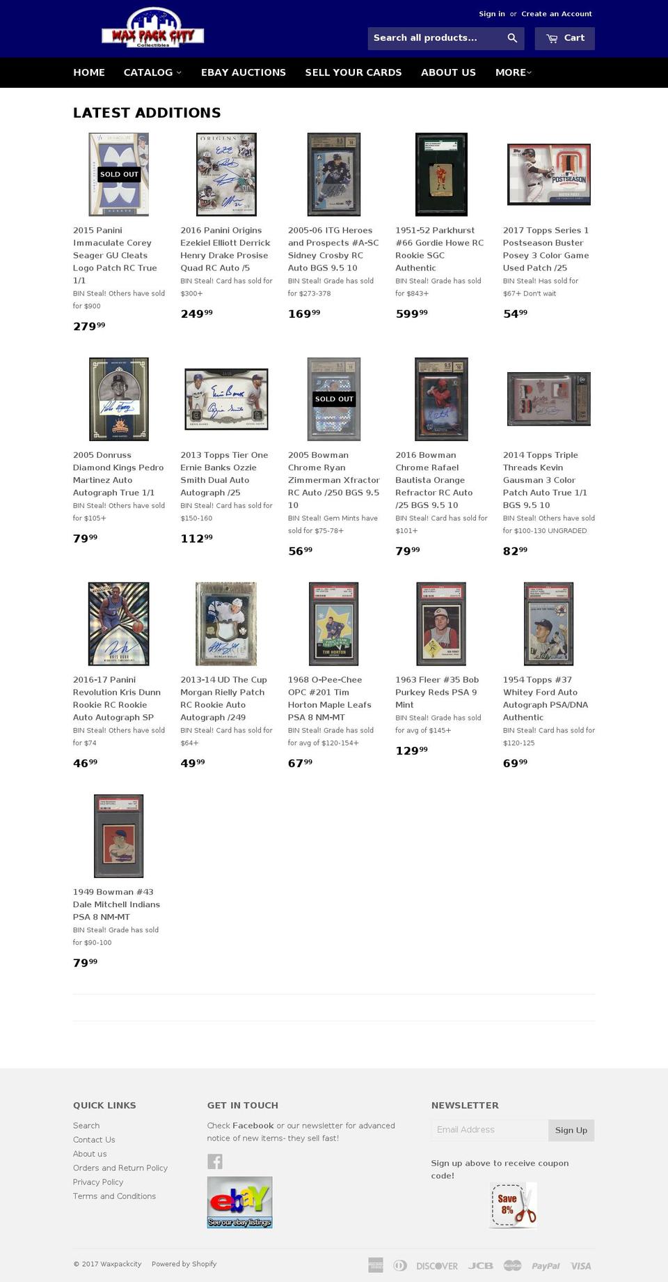 waxpackcity.com shopify website screenshot