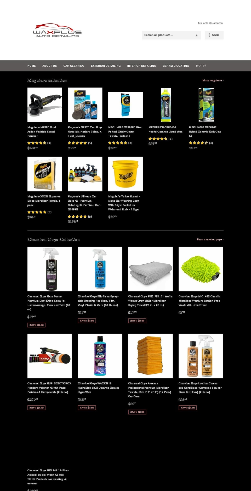 waxplusautoproducts.com shopify website screenshot