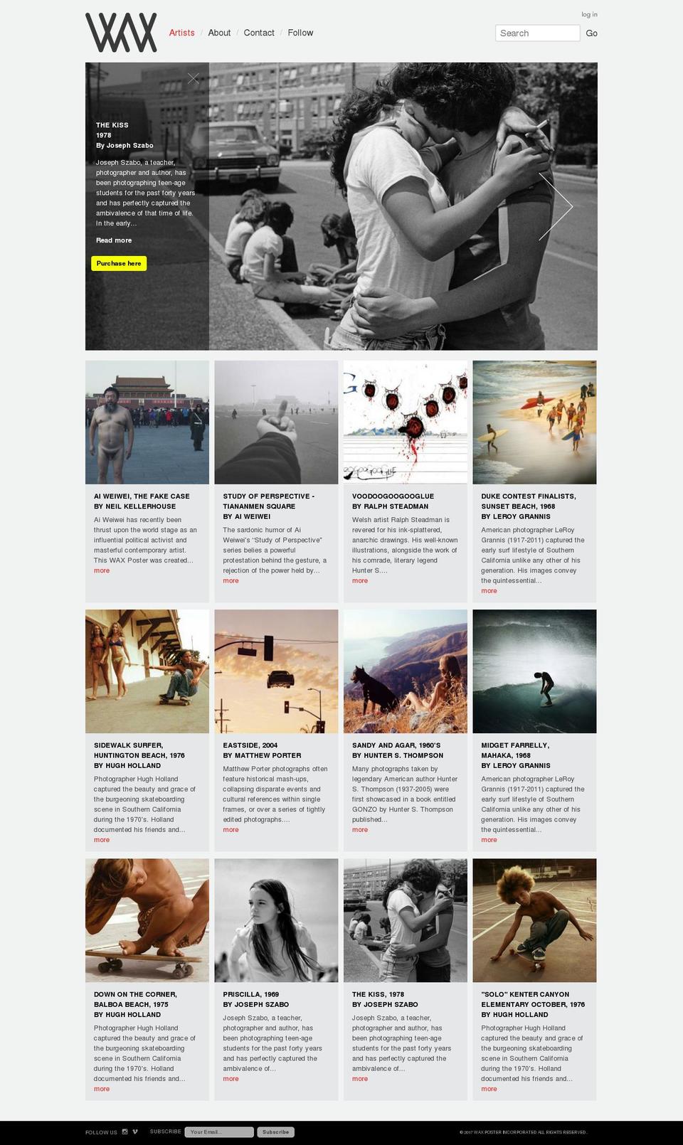 waxposter.com shopify website screenshot