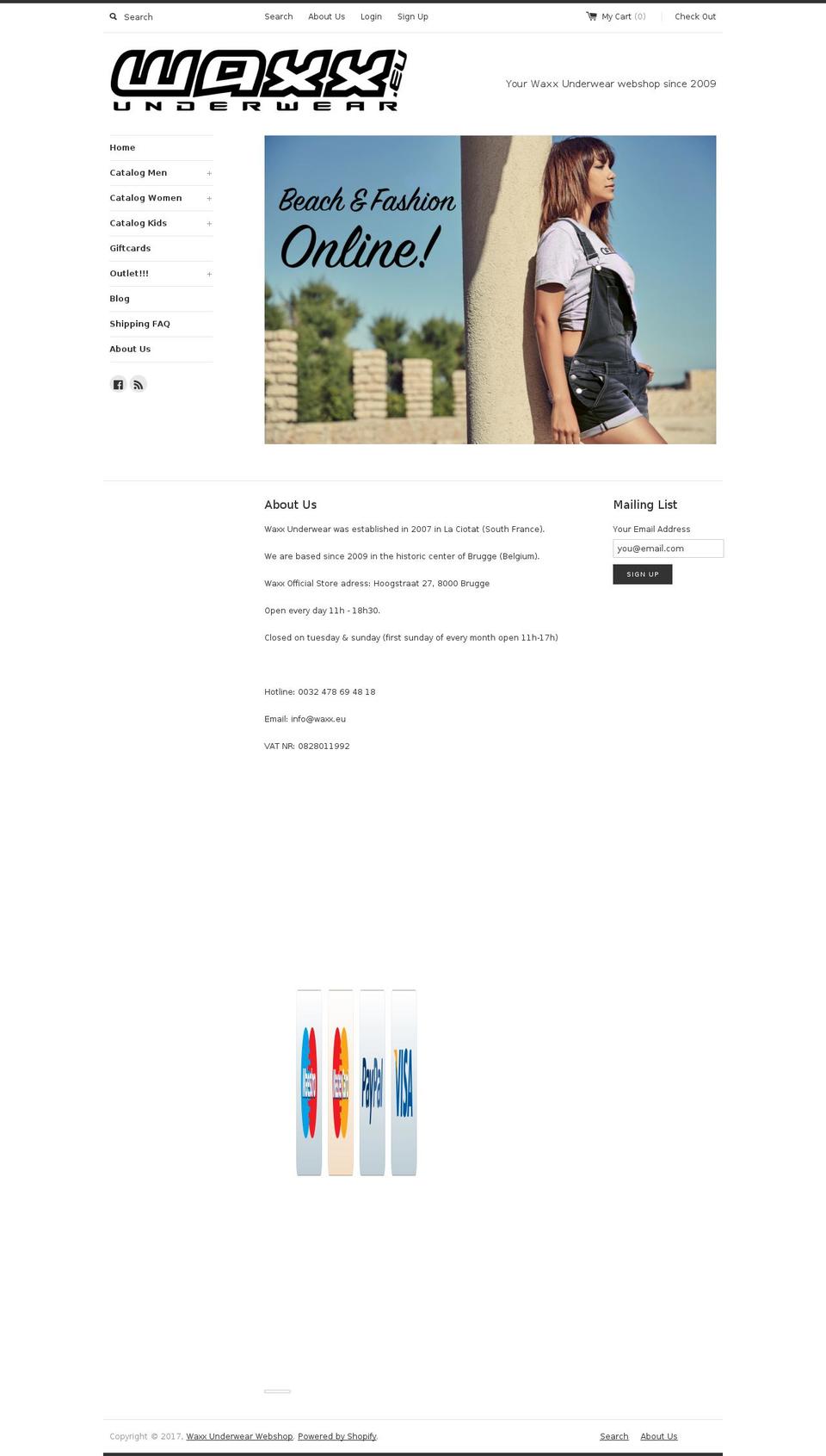 waxx.eu shopify website screenshot