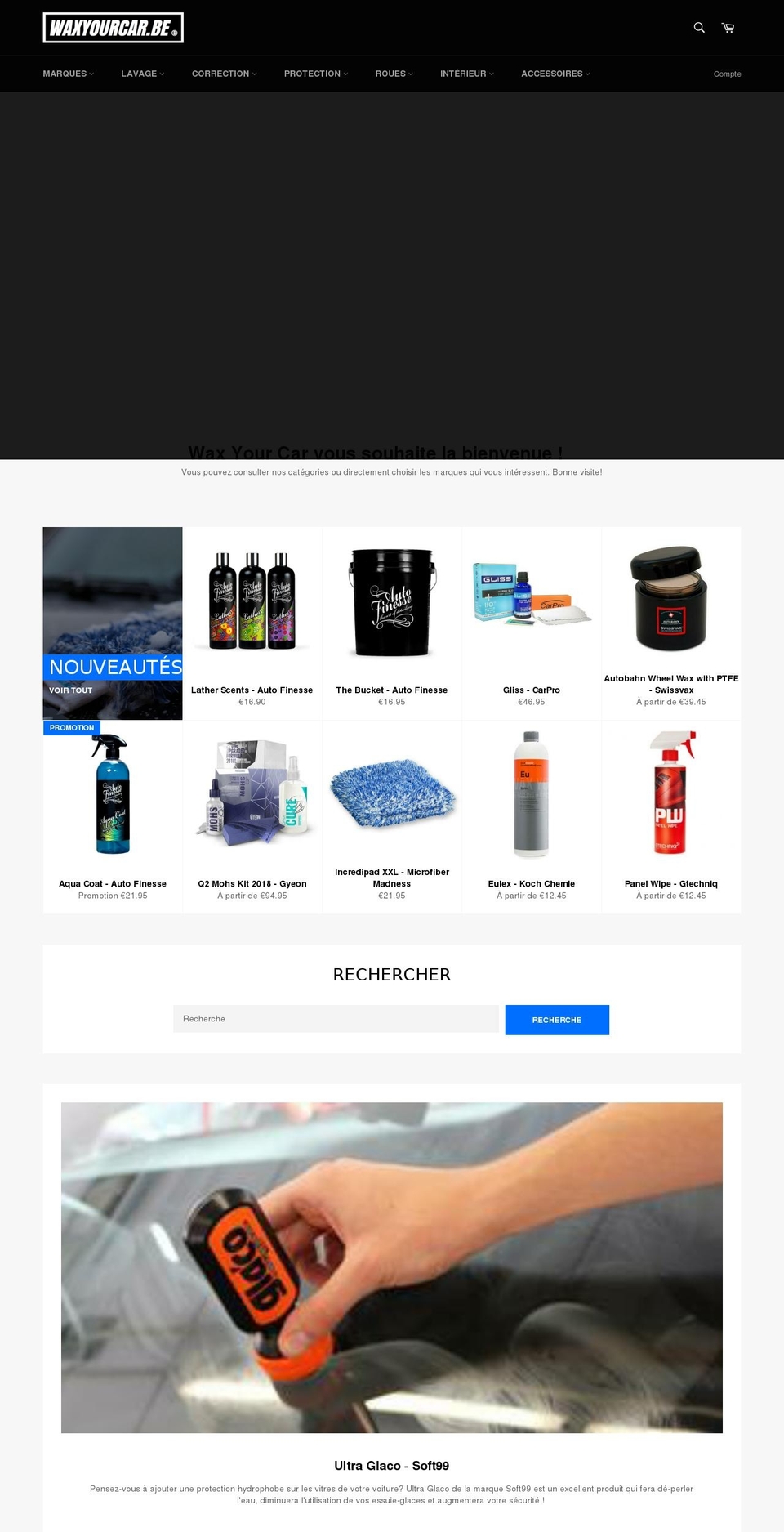 waxyourcar.be shopify website screenshot