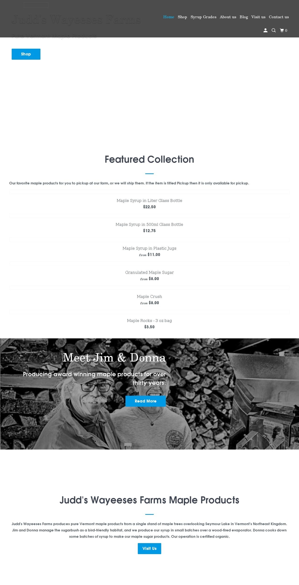 wayeesesfarms.com shopify website screenshot