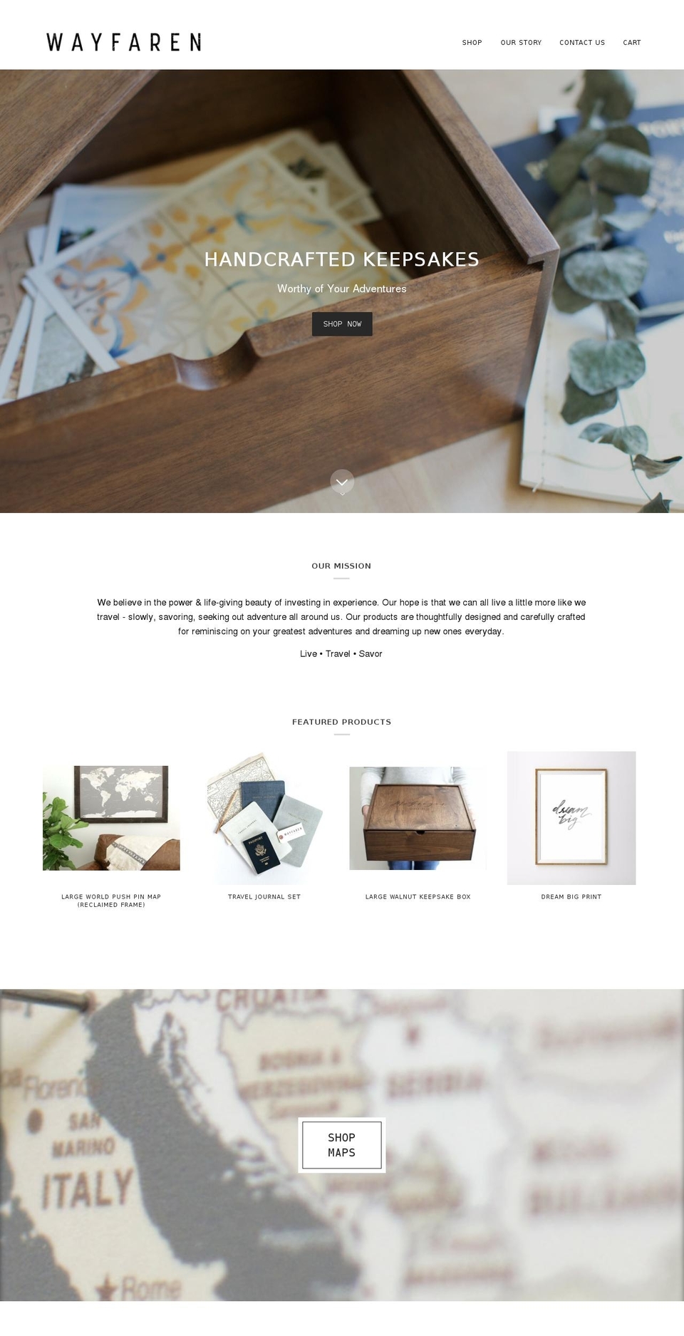wayfaren.com shopify website screenshot