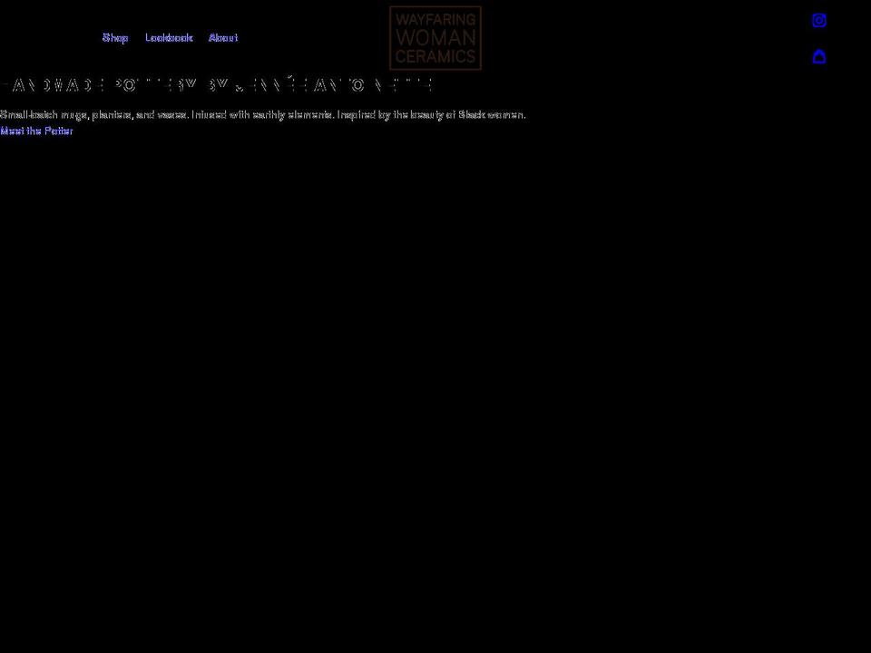 wayfaringwomanceramics.com shopify website screenshot