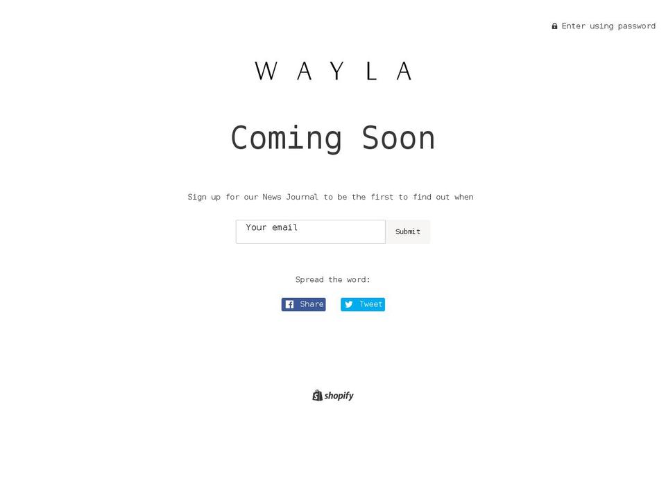 waylatheline.com shopify website screenshot