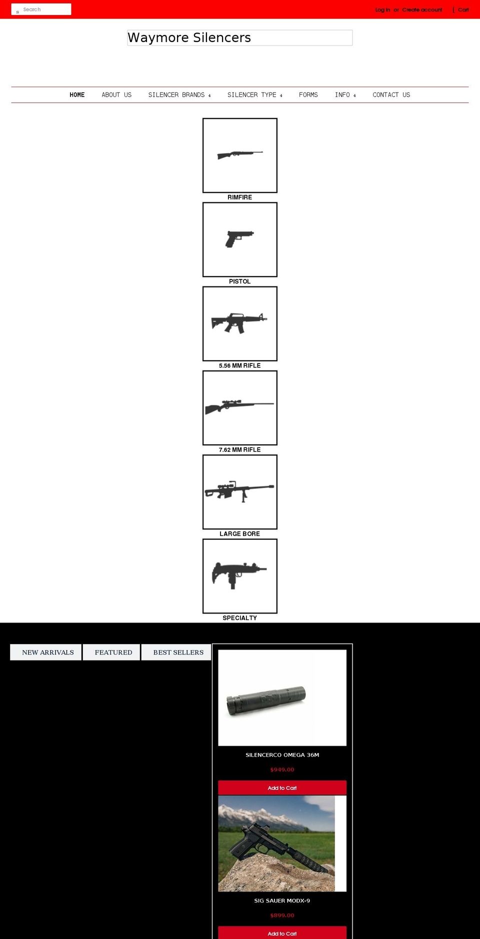 waymoresilencers.com shopify website screenshot