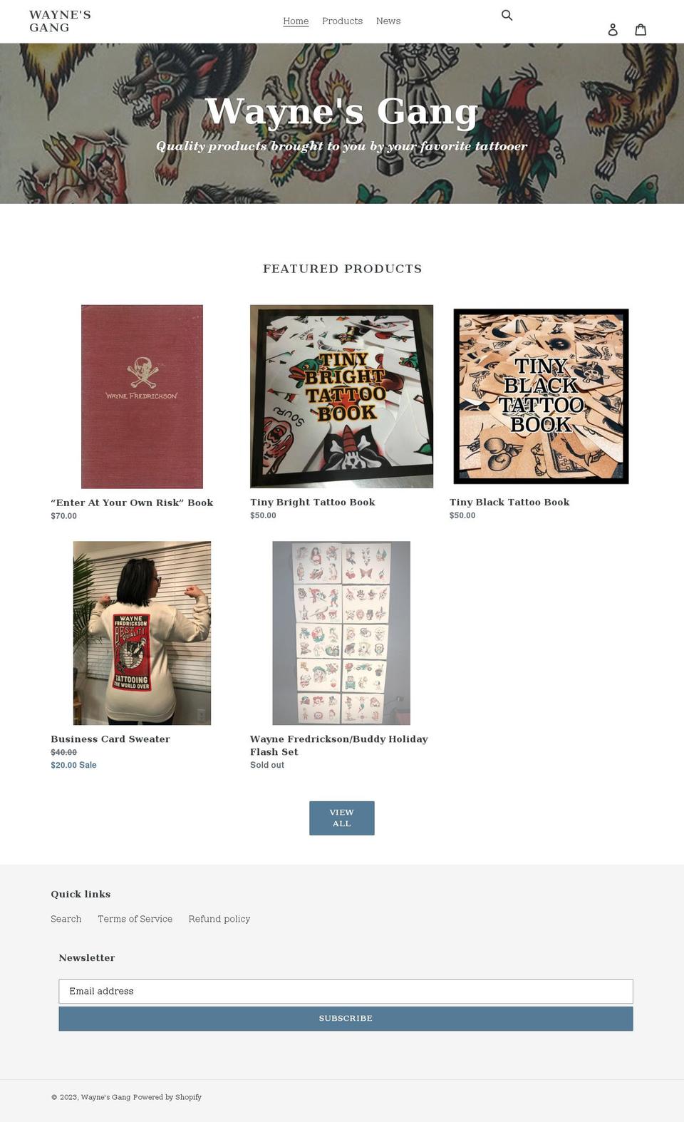 waynes-gang.myshopify.com shopify website screenshot