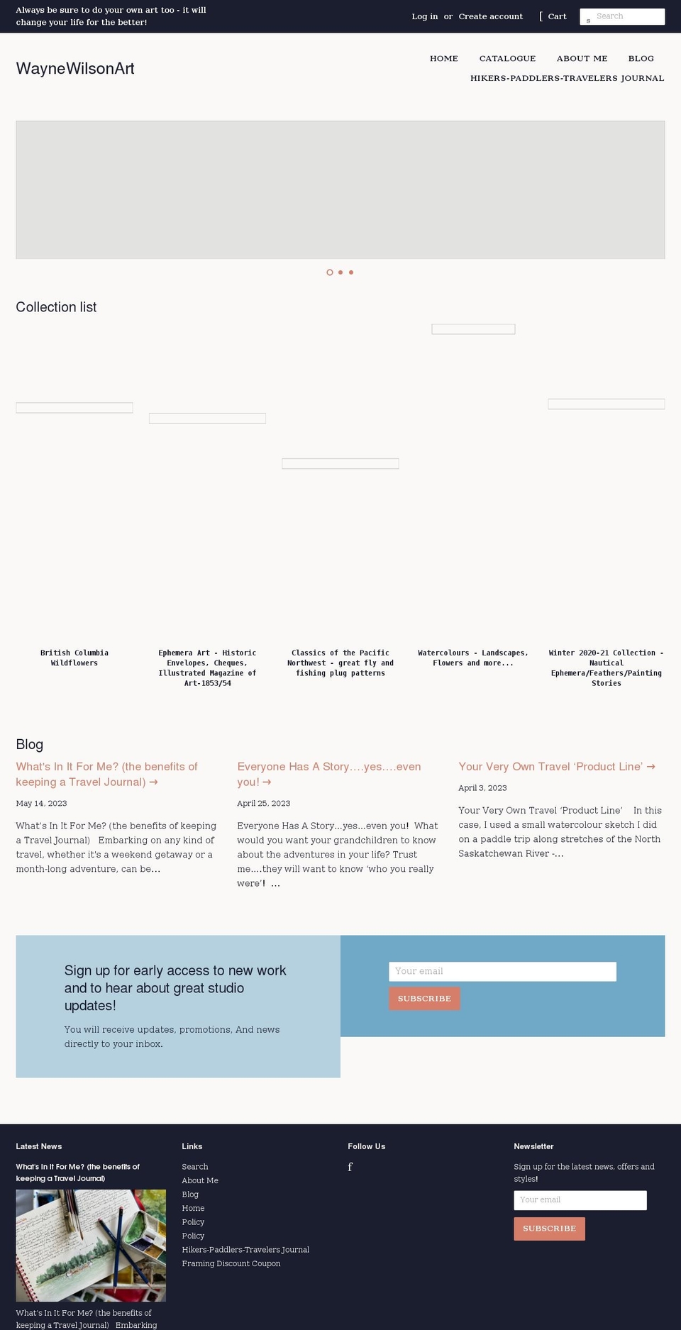 waynewilsonart.com shopify website screenshot