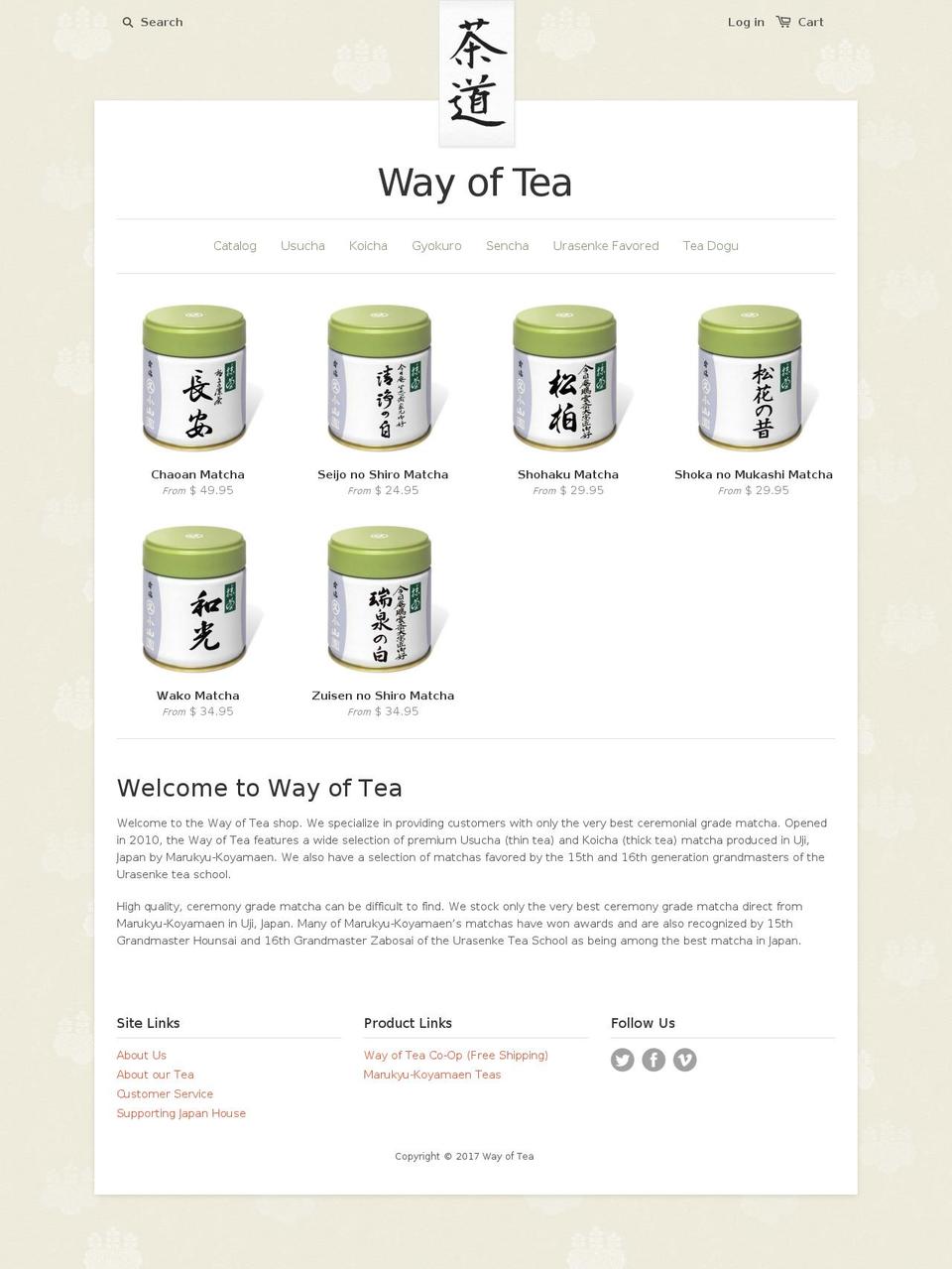 wayoftea.net shopify website screenshot