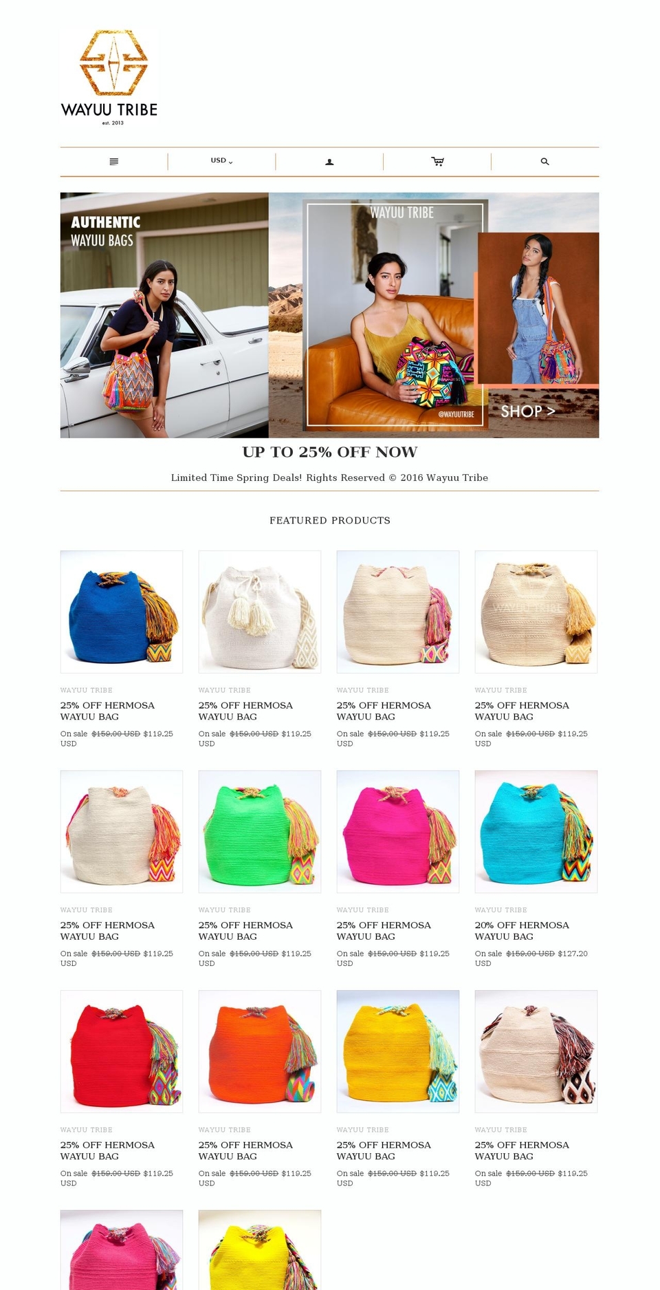 wayuutribe.com shopify website screenshot