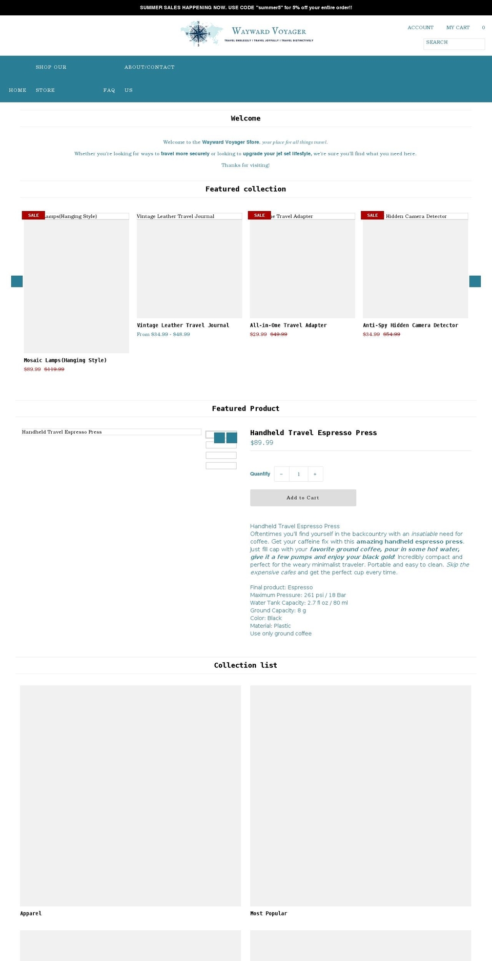 wayvoy.com shopify website screenshot