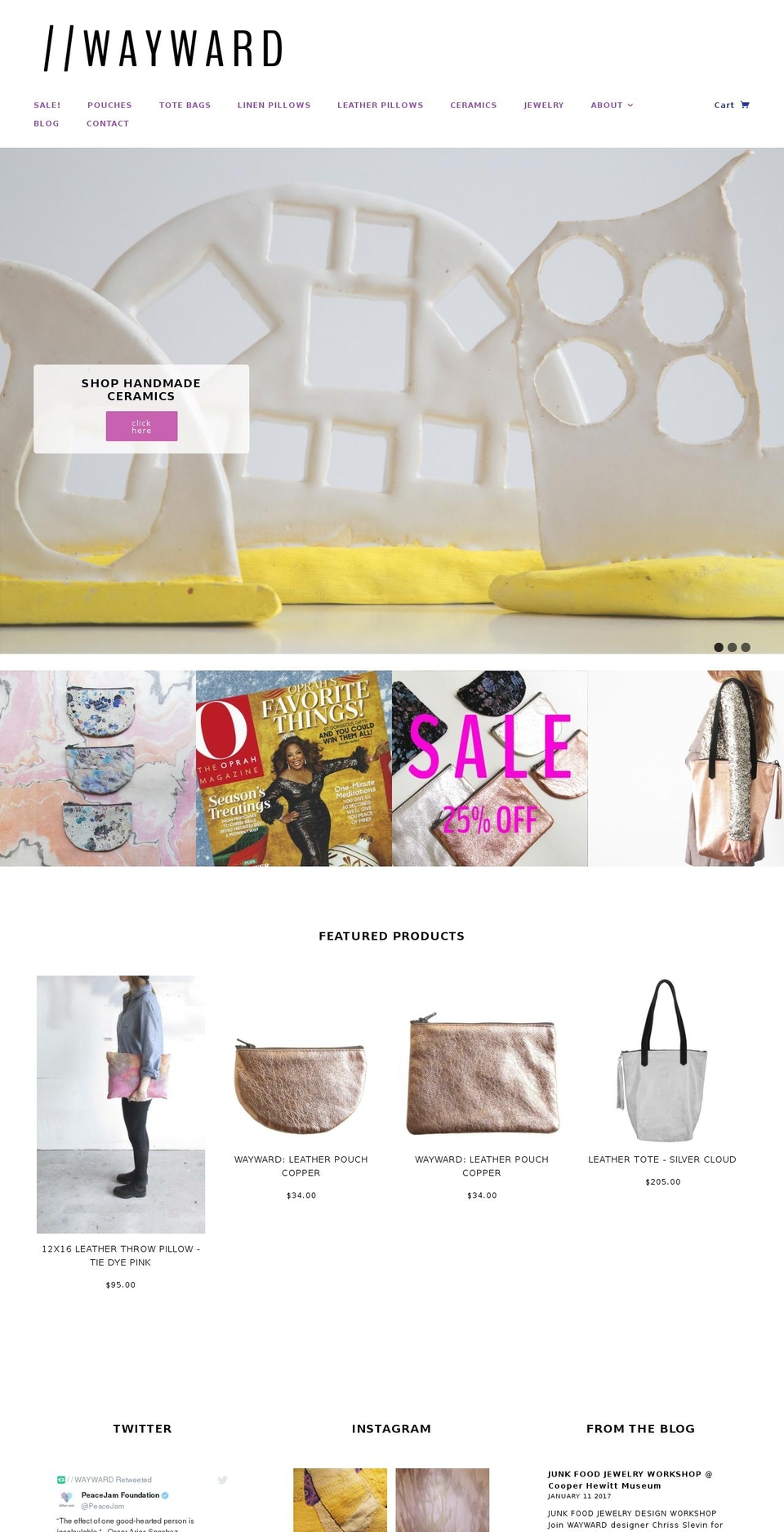 wayward-projects.com shopify website screenshot
