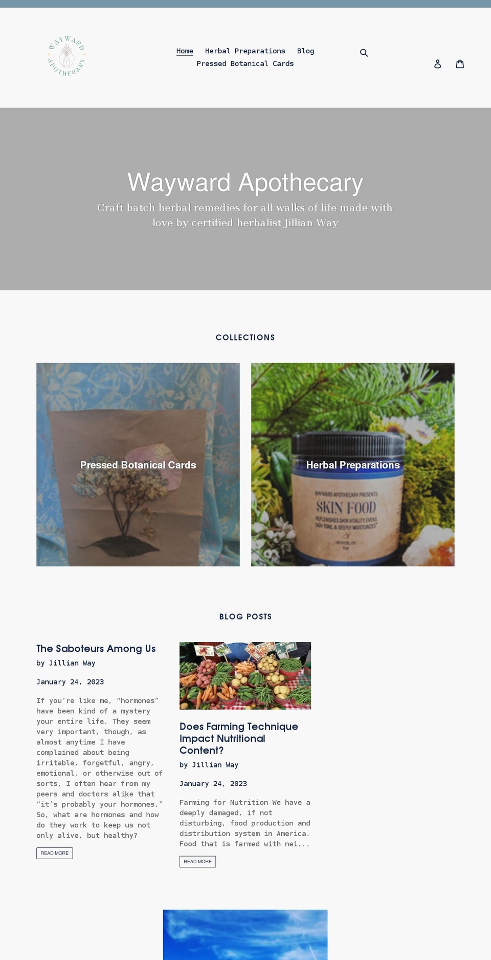 waywardapothecary.shop shopify website screenshot