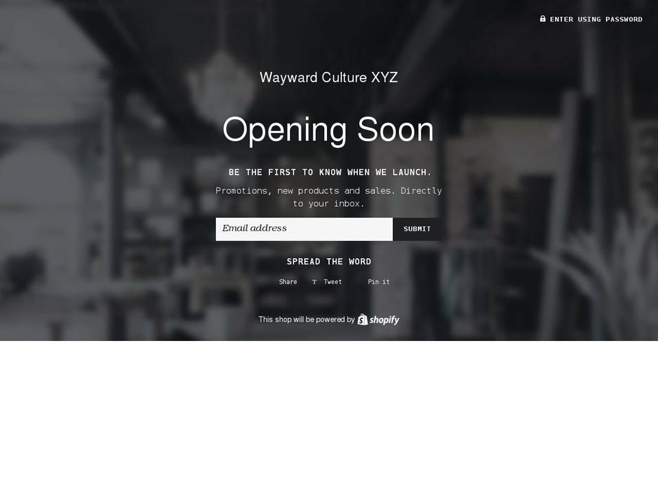 waywardculture.xyz shopify website screenshot