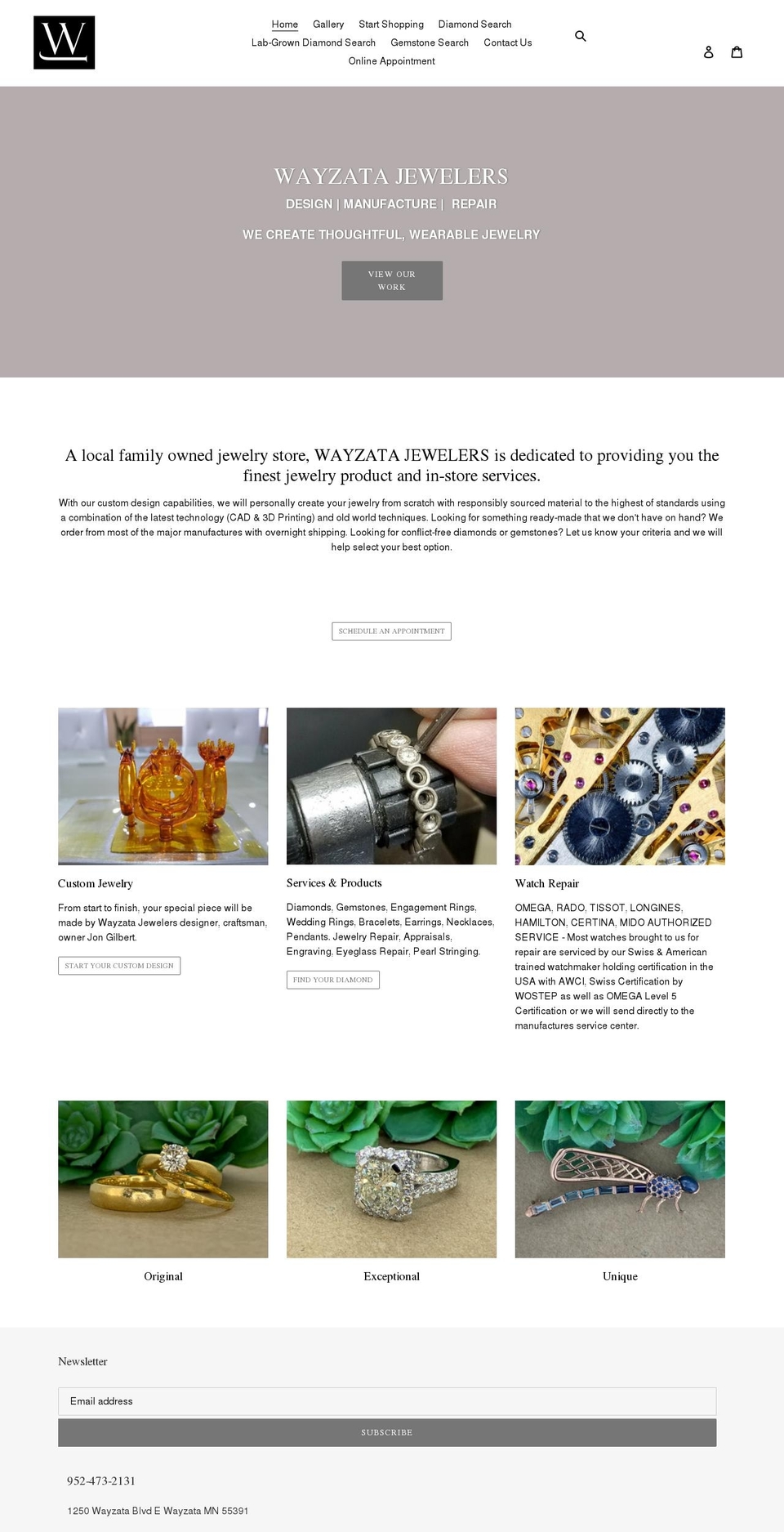 wayzatajewelers.com shopify website screenshot