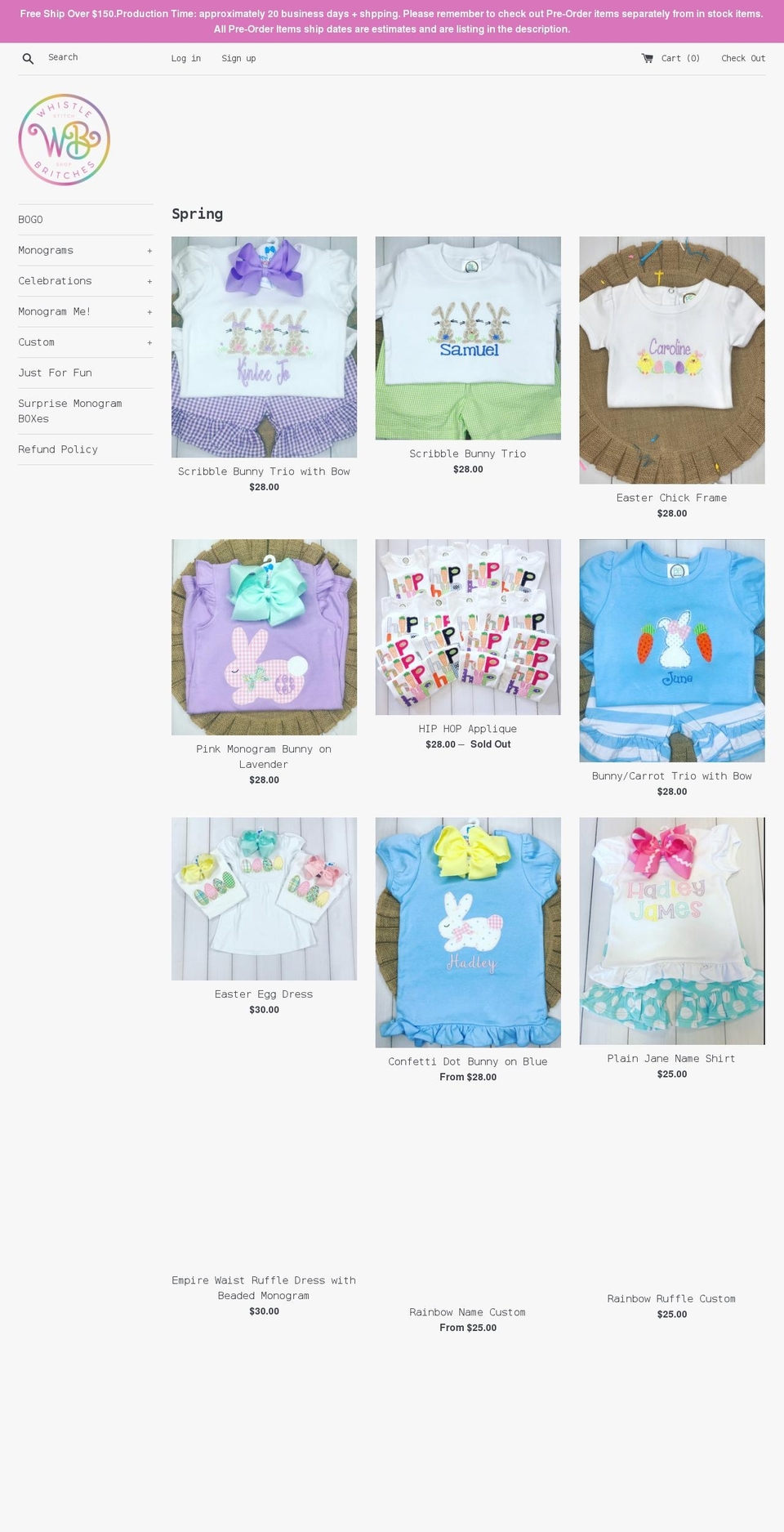 wbchildren.com shopify website screenshot