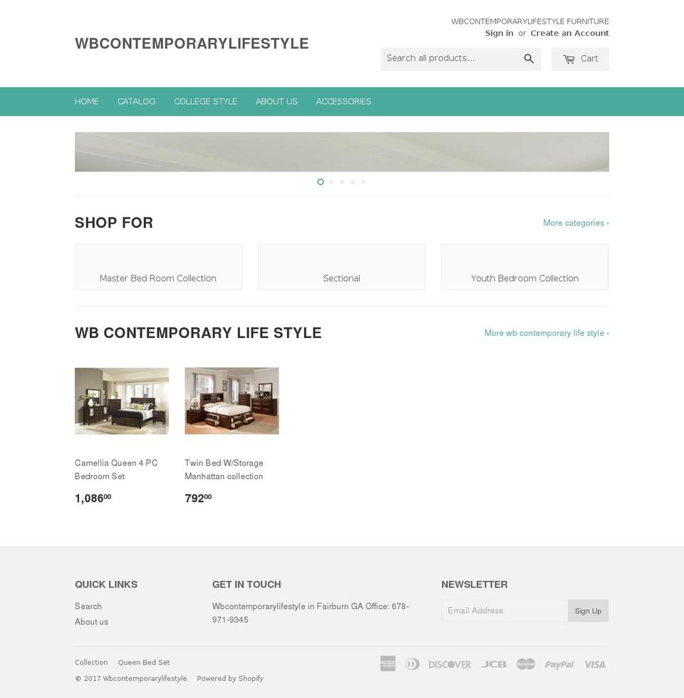 wbcontemporarylifestyle.com shopify website screenshot