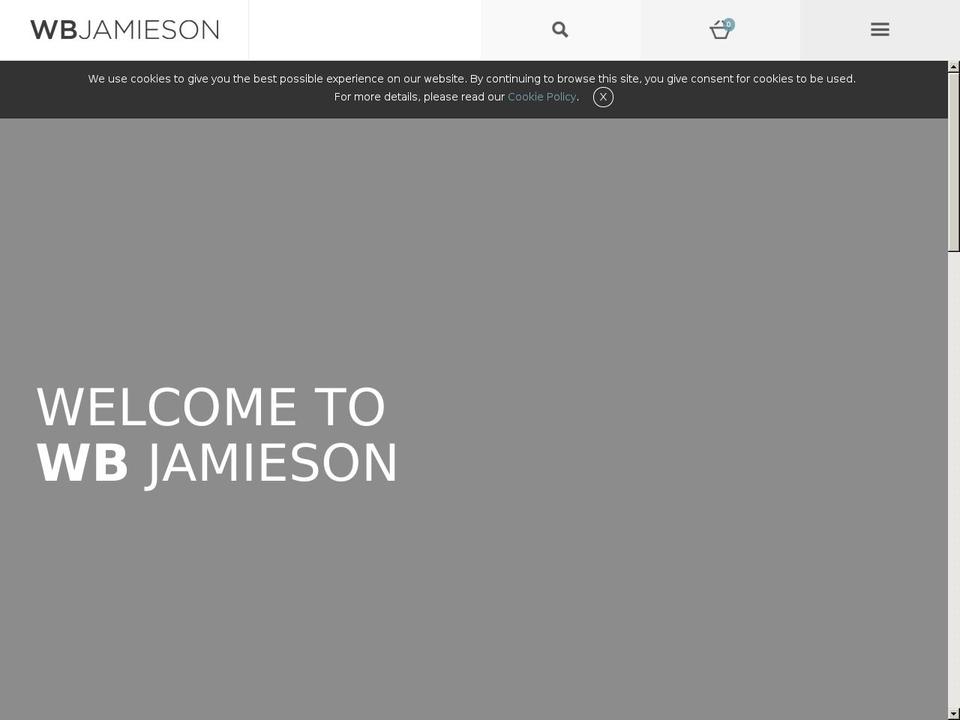 wbjamieson.com shopify website screenshot