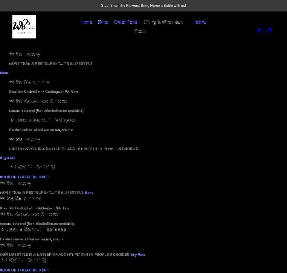 wbs-eatery.myshopify.com shopify website screenshot