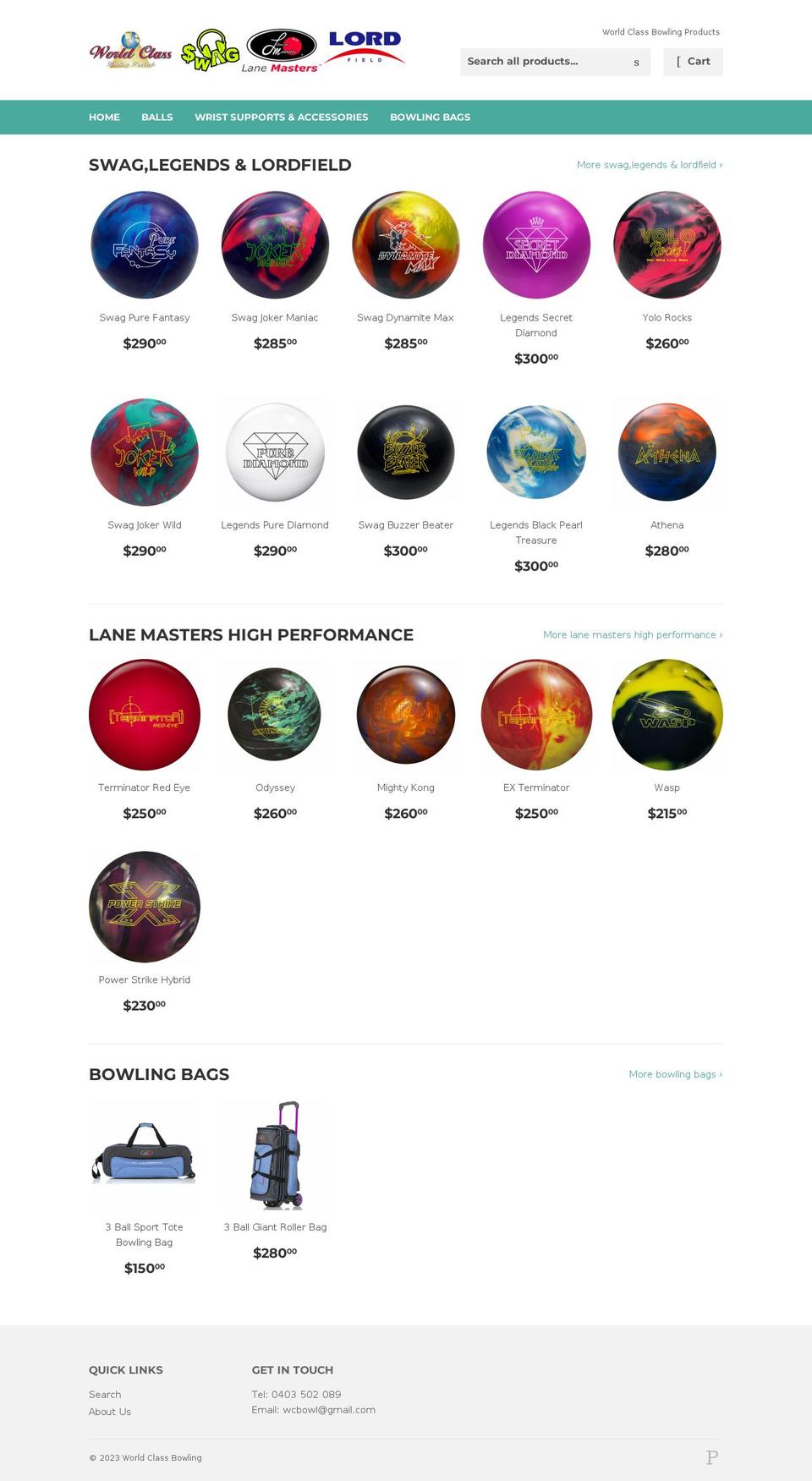 wcbowling.com.au shopify website screenshot