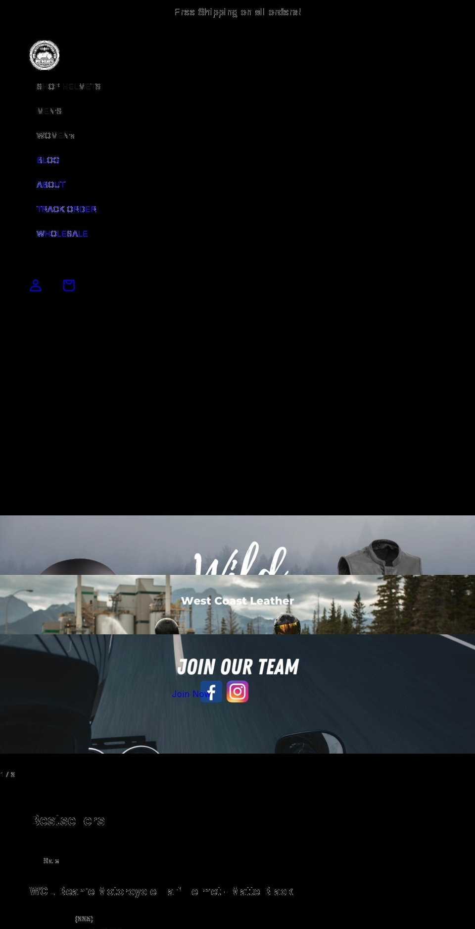 wclhelmets.com shopify website screenshot