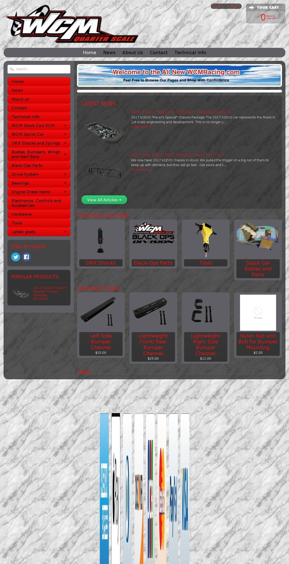 wcmracing.com shopify website screenshot