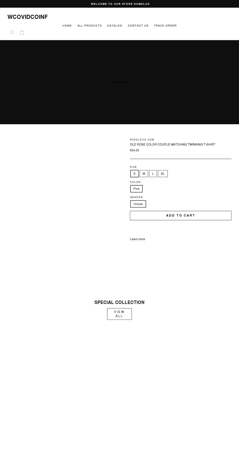 wcovidcoin.com shopify website screenshot