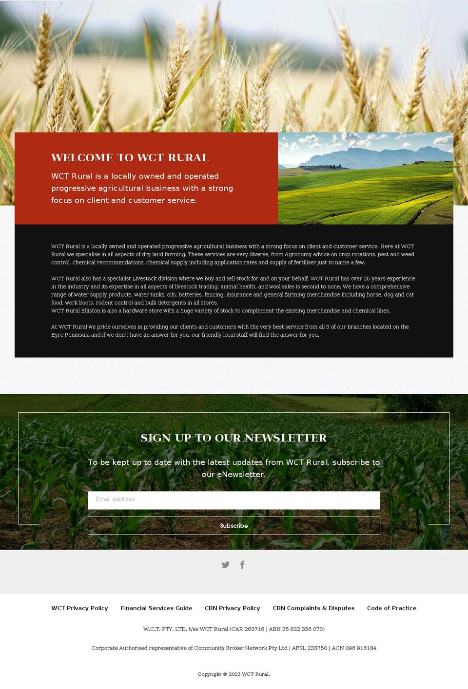 wctrural.com.au shopify website screenshot