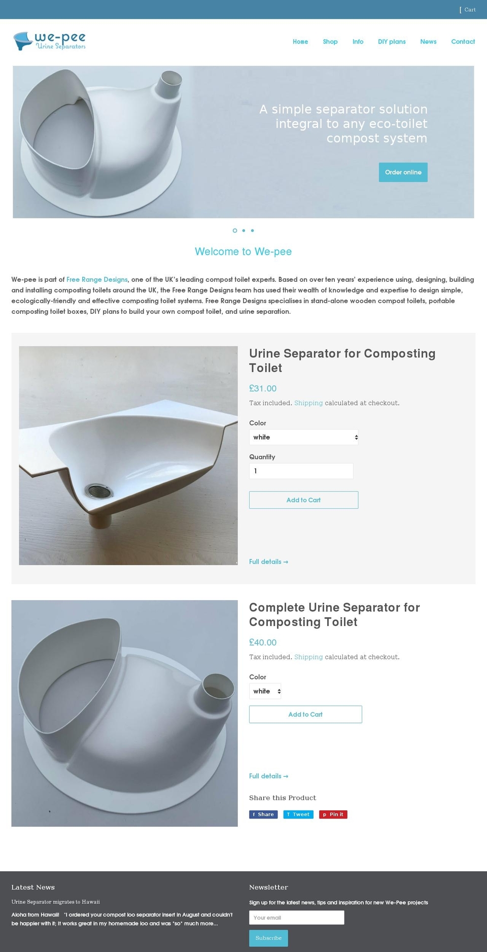 we-pee.com shopify website screenshot