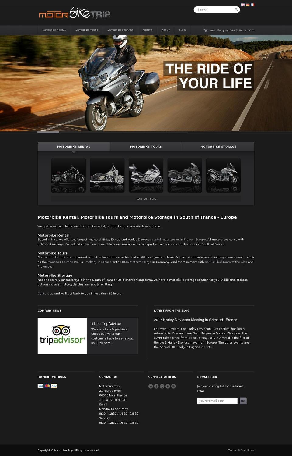 Motion Shopify theme site example we-rent-motorcycles.com