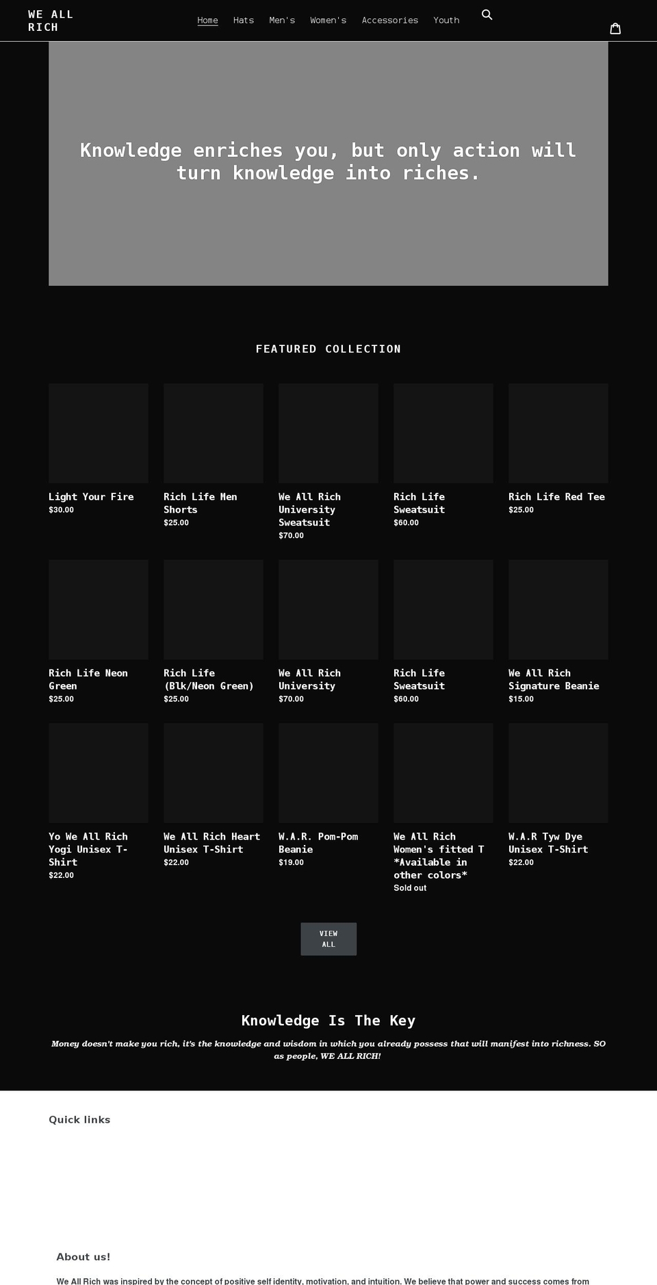 weallrich.com shopify website screenshot