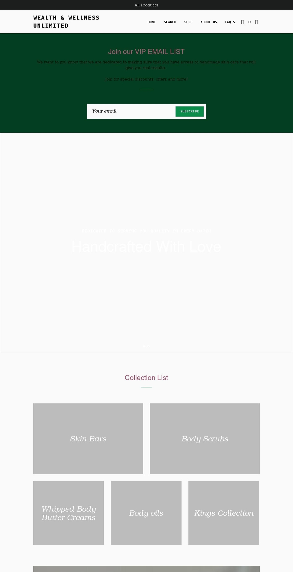 wealthandwellnessunlimited.com shopify website screenshot