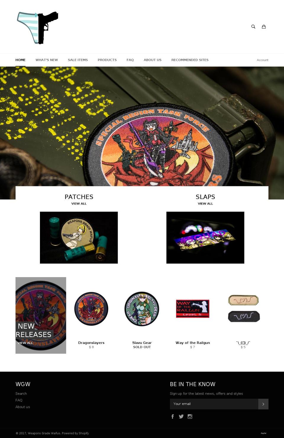 weaponsgradewaifus.com shopify website screenshot