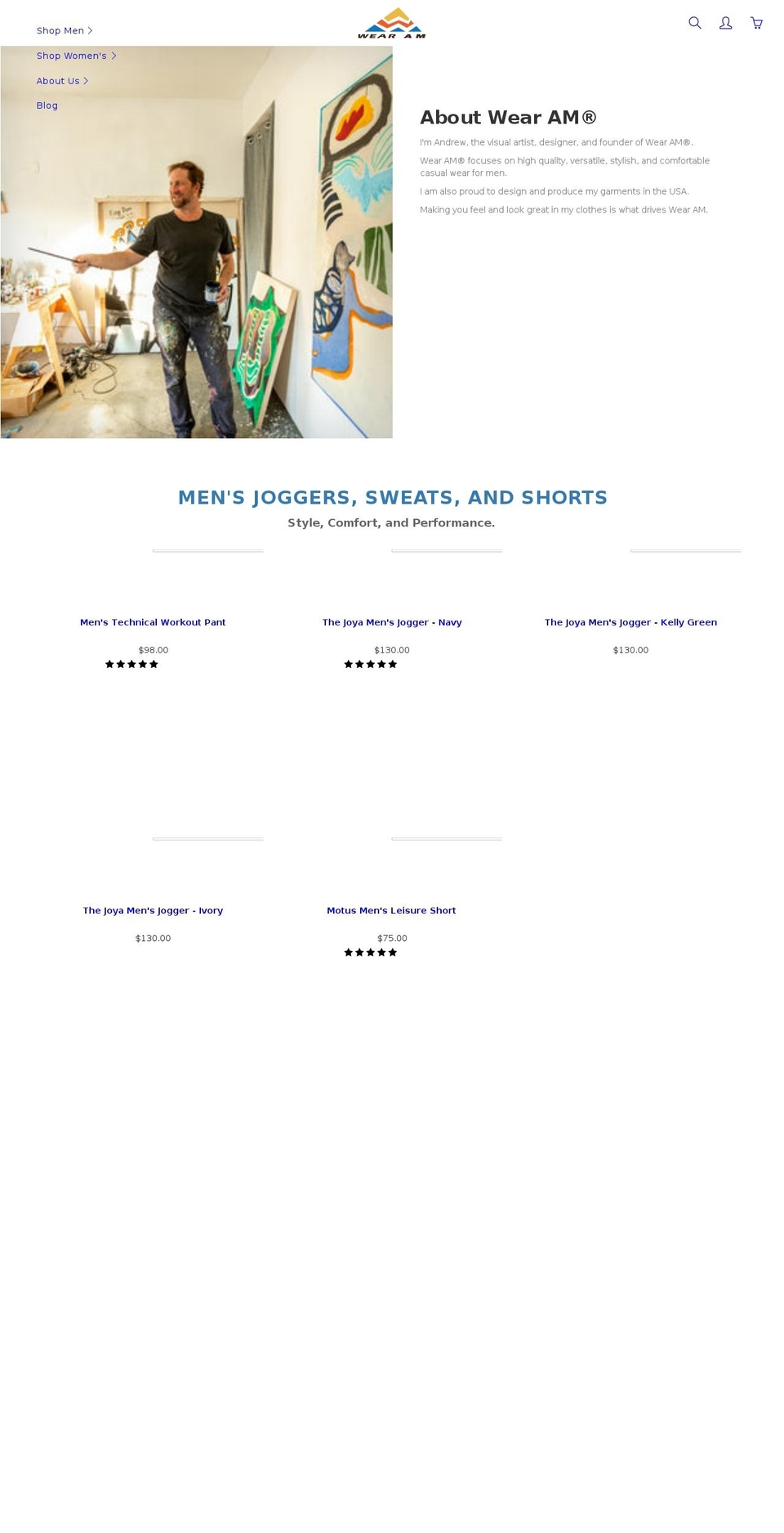 wear-am.com shopify website screenshot