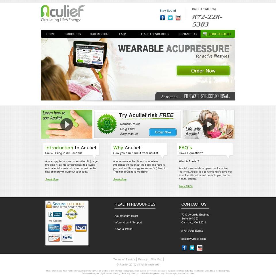 wearableacupressure.com shopify website screenshot