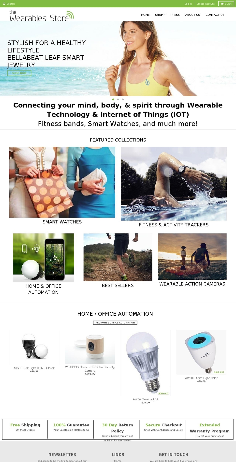 wearablesfitnessbands.com shopify website screenshot