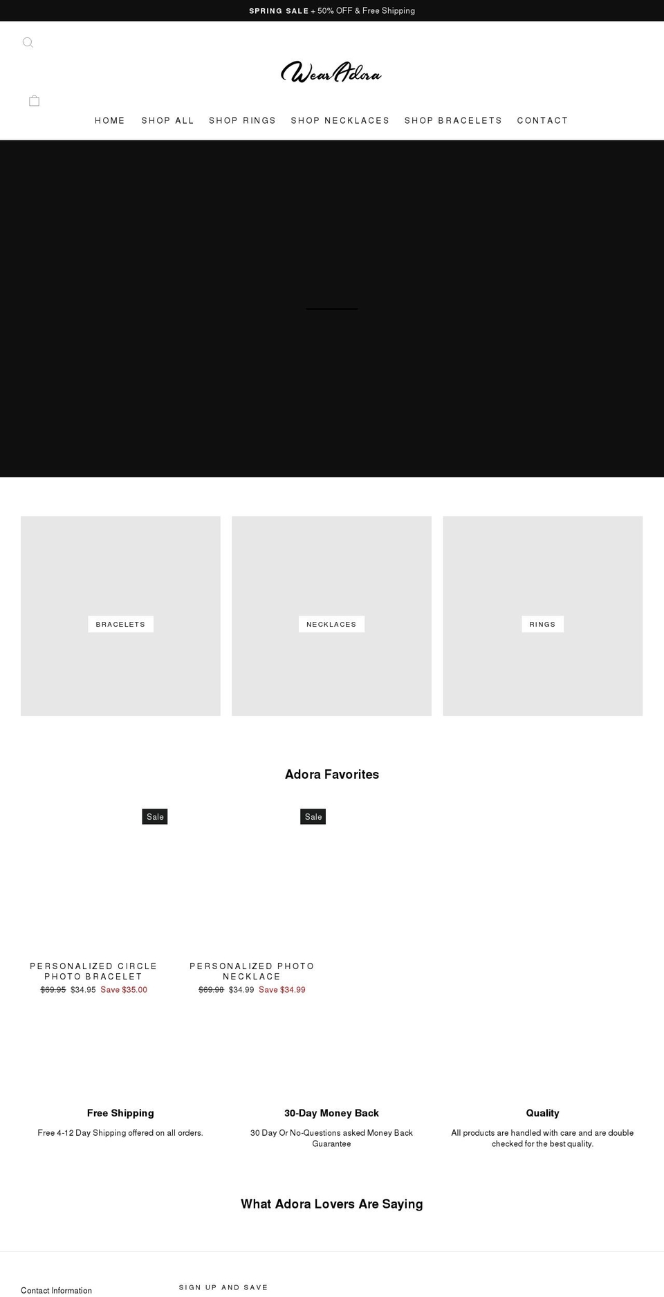 wearadora.com shopify website screenshot