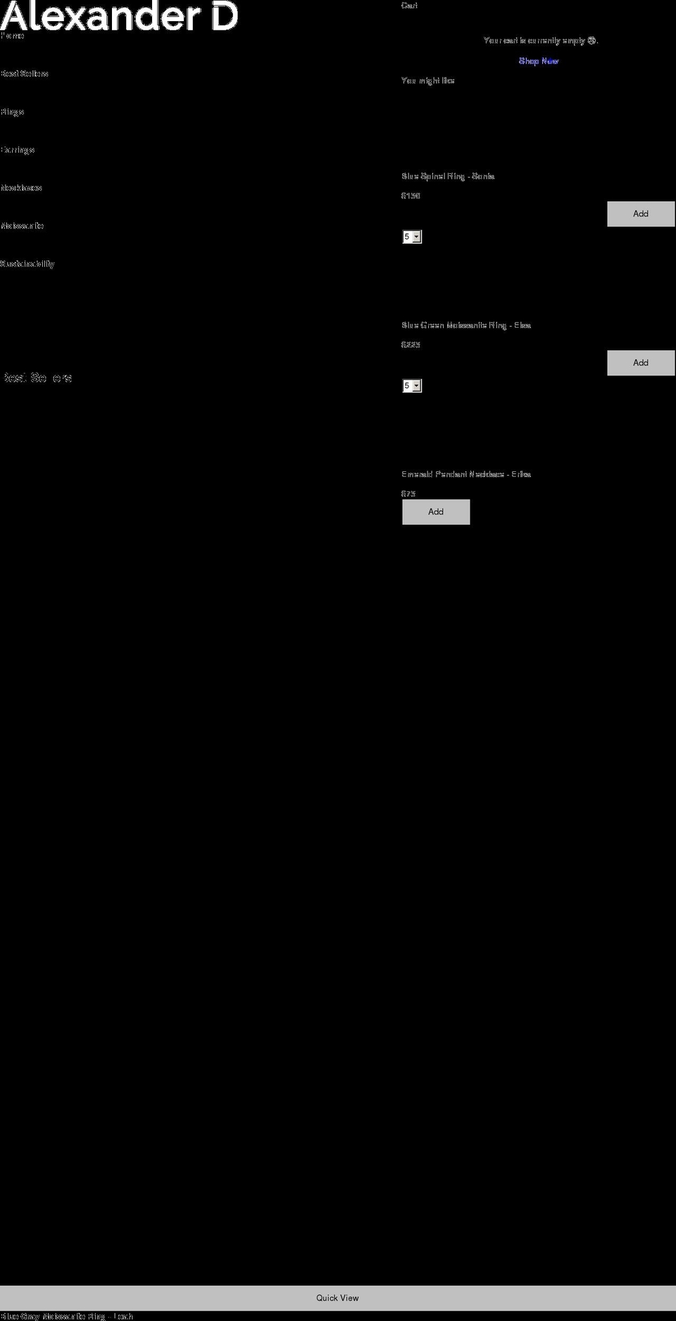 wearalexander.com shopify website screenshot