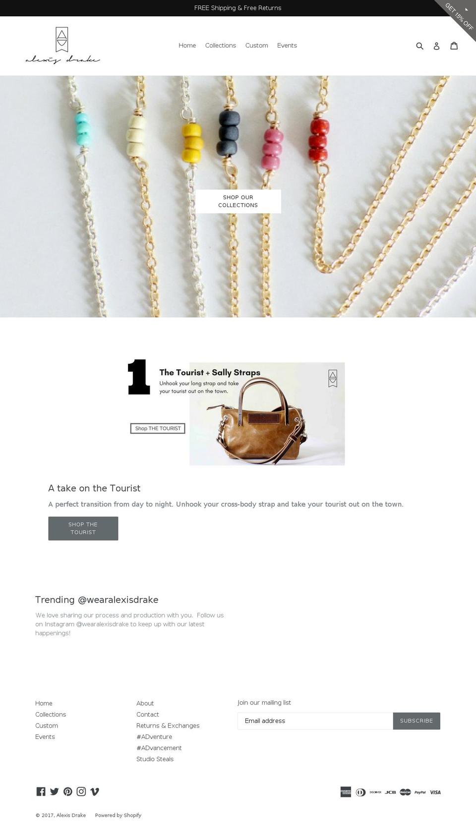 wearalexisdrake.com shopify website screenshot