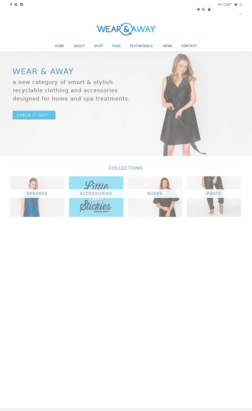 wearandaway.com shopify website screenshot