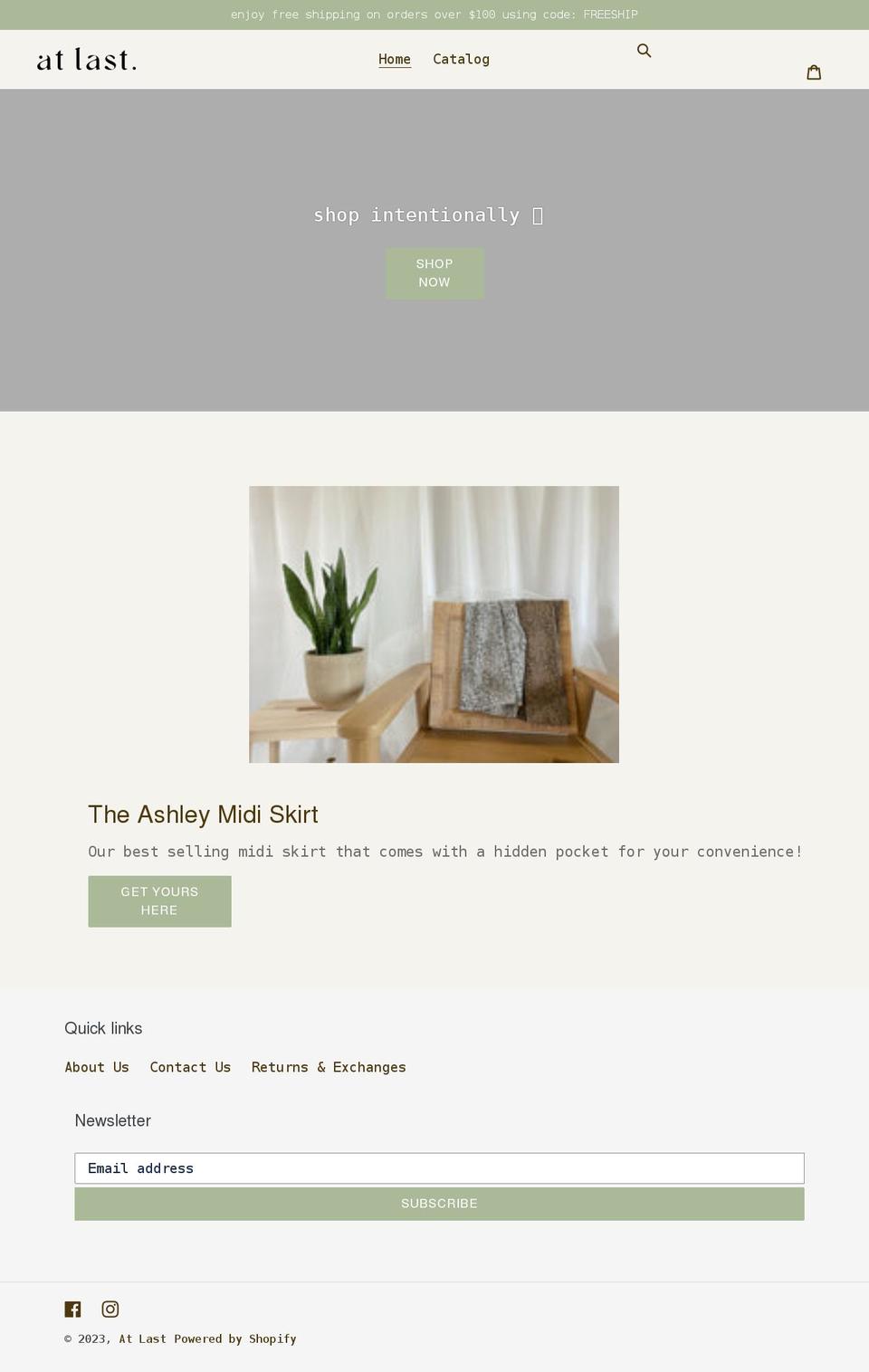wearatlast.com shopify website screenshot