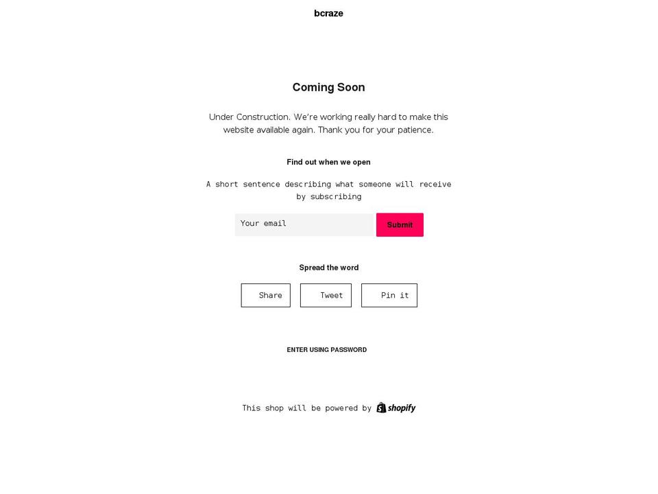 wearbcraze.com shopify website screenshot