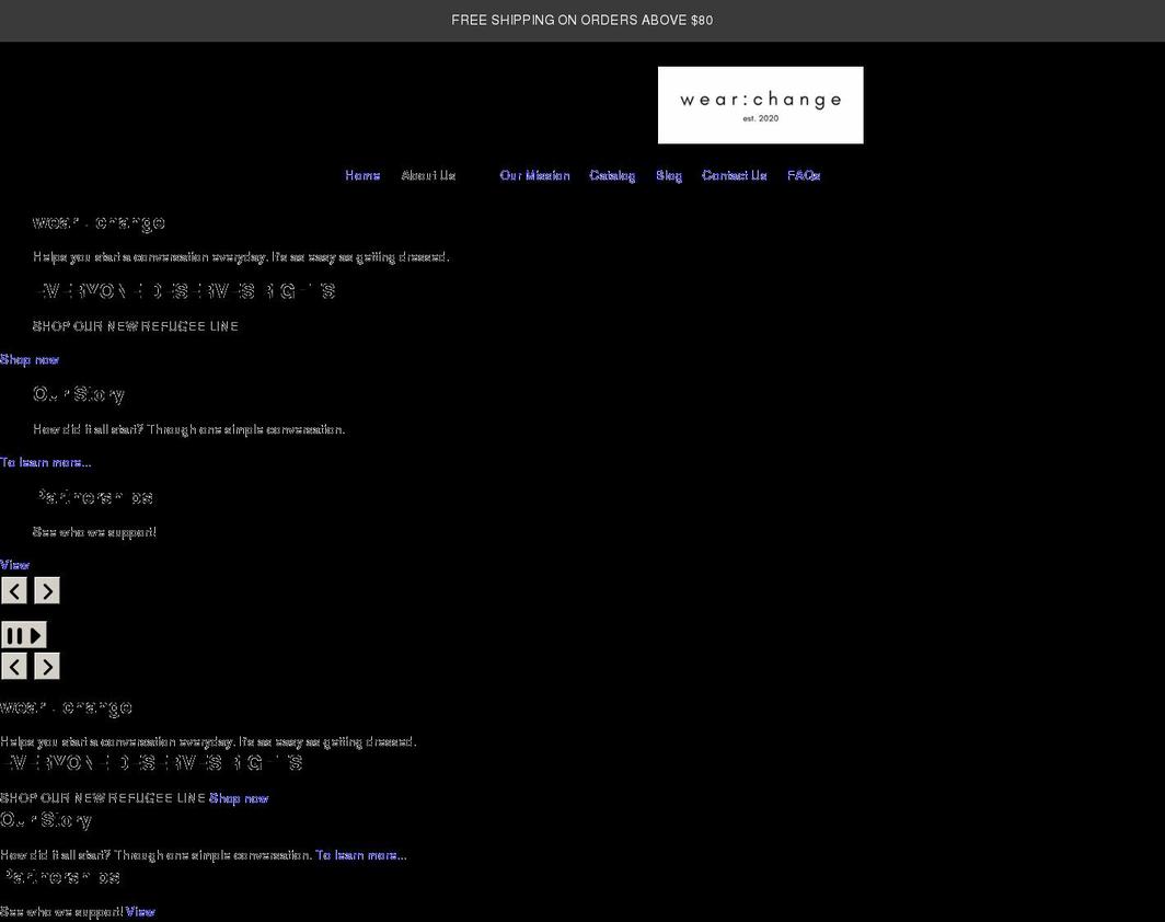 wearchangeco.com shopify website screenshot
