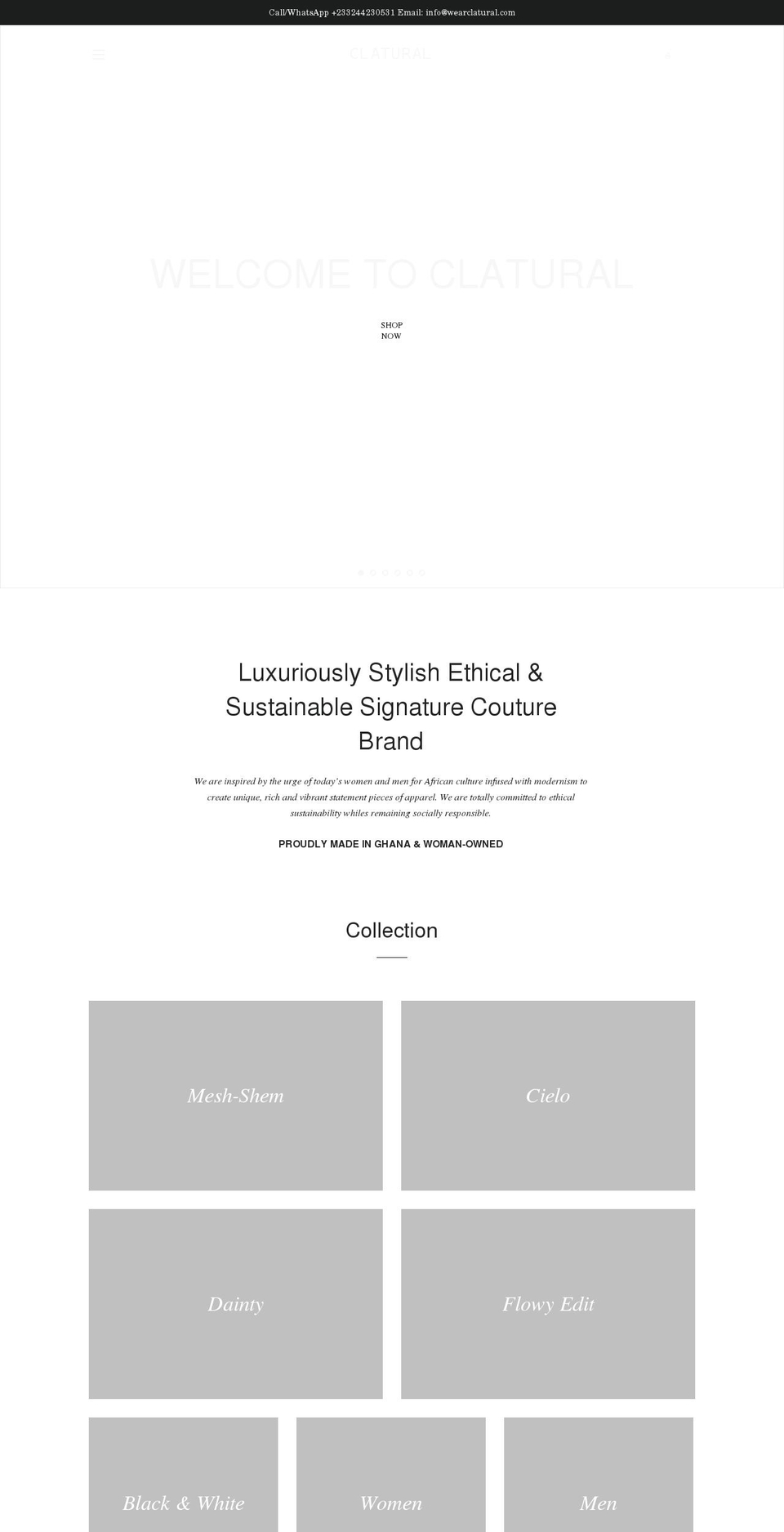 wearclatural.com shopify website screenshot