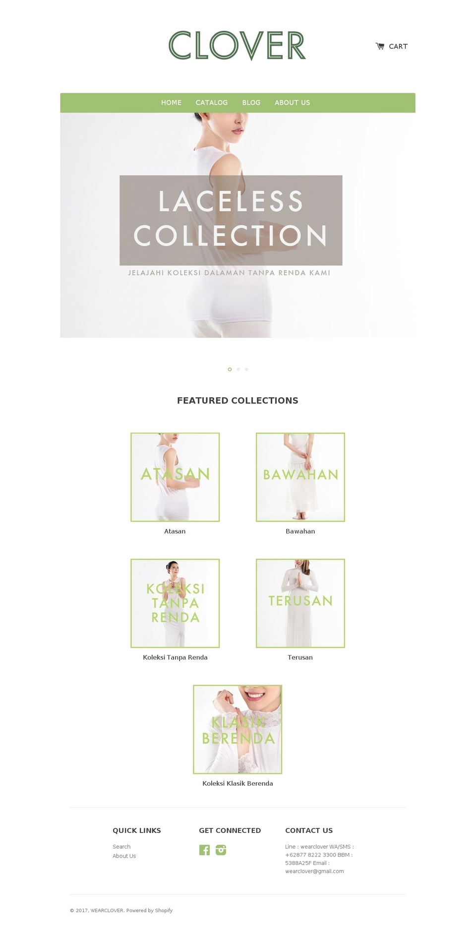 wearclover.com shopify website screenshot