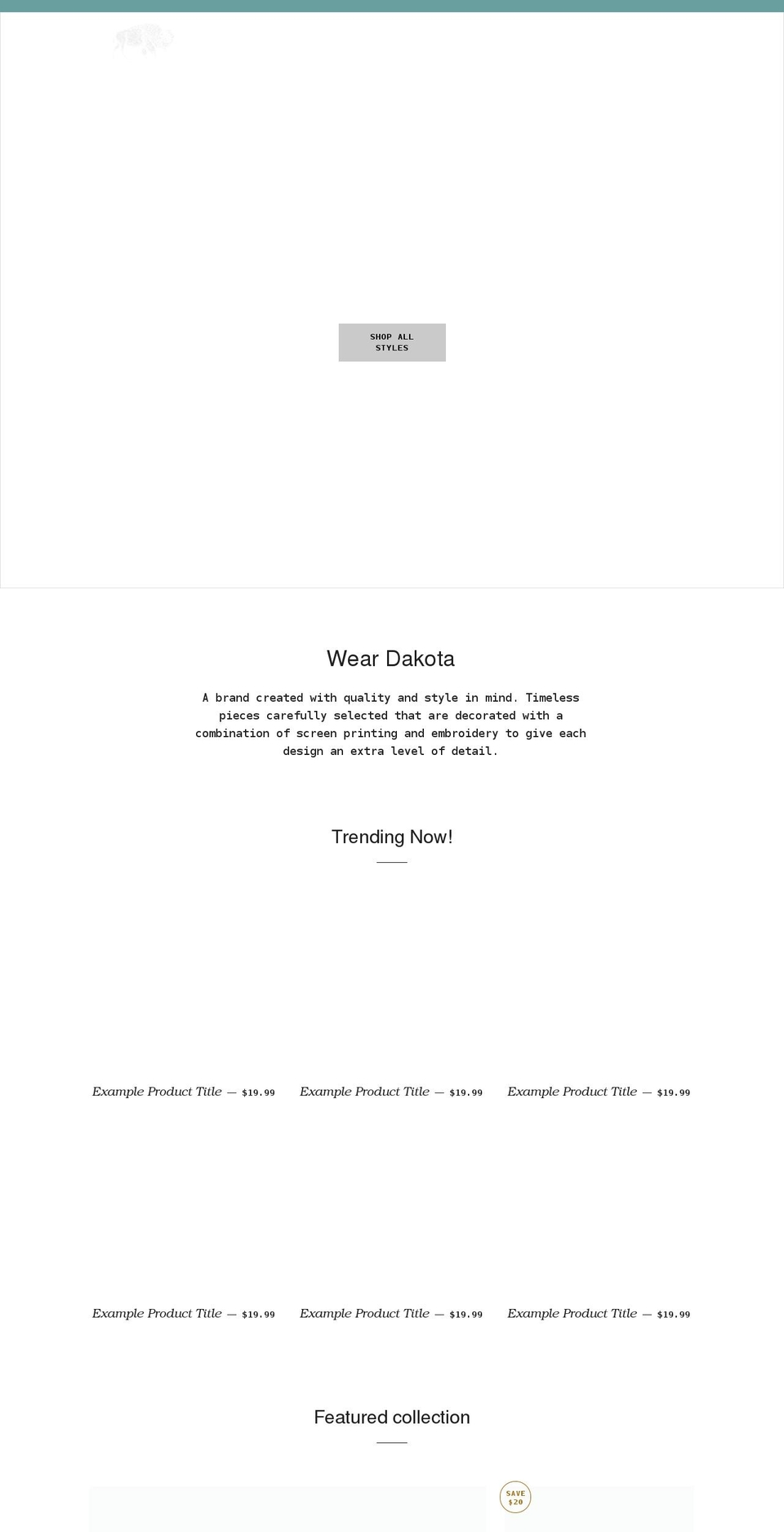 weardakota.com shopify website screenshot