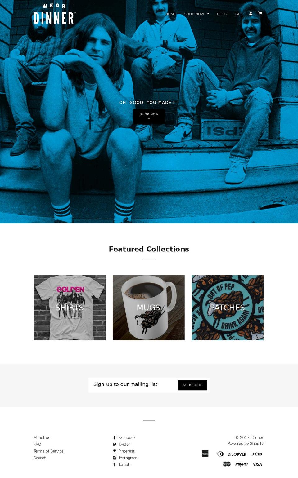 weardinner.com shopify website screenshot
